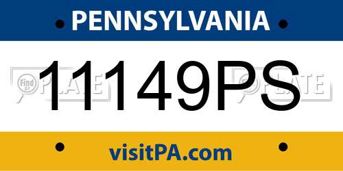 11149PS Pennsylvania License Plate