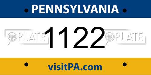 1122 Pennsylvania License Plate