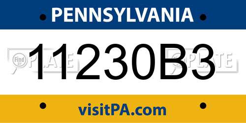 11230B3 Pennsylvania License Plate