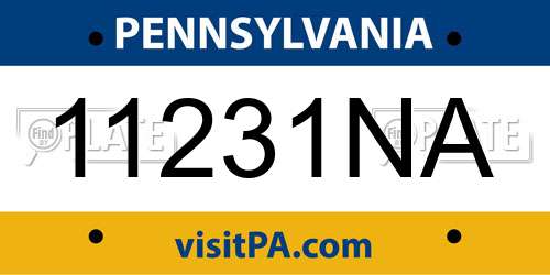 11231NA Pennsylvania License Plate