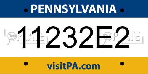 11232E2 Pennsylvania License Plate