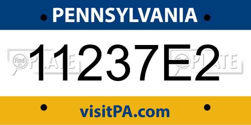 11237E2 Pennsylvania License Plate
