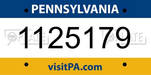 1125179 Pennsylvania License Plate