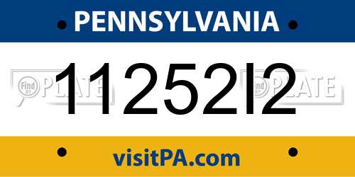 11252I2 Pennsylvania License Plate