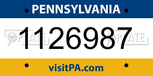 1126987 Pennsylvania License Plate