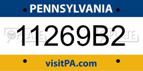 11269B2 Pennsylvania License Plate
