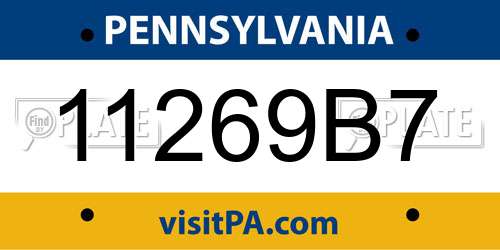 11269B7 Pennsylvania License Plate