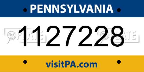 1127228 Pennsylvania License Plate