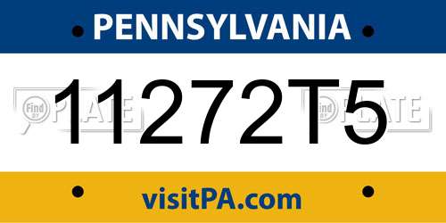 11272T5 Pennsylvania License Plate