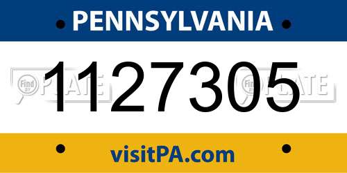 1127305 Pennsylvania License Plate