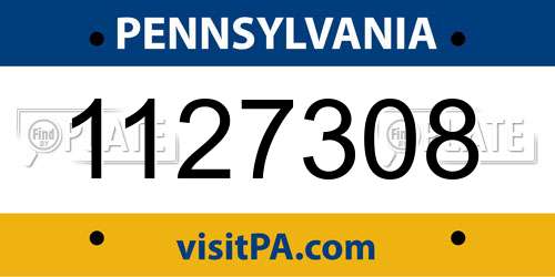 1127308 Pennsylvania License Plate
