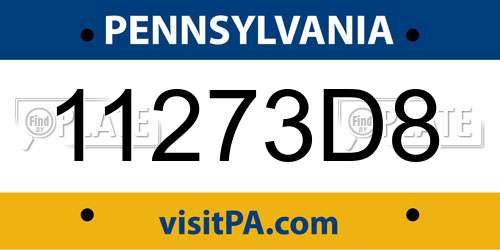 11273D8 Pennsylvania License Plate