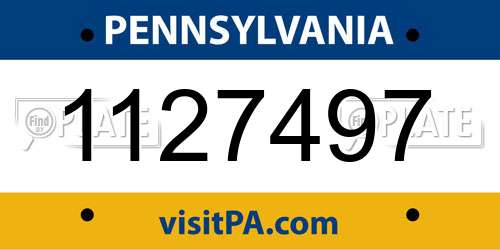 1127497 Pennsylvania License Plate