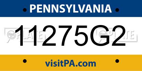 11275G2 Pennsylvania License Plate