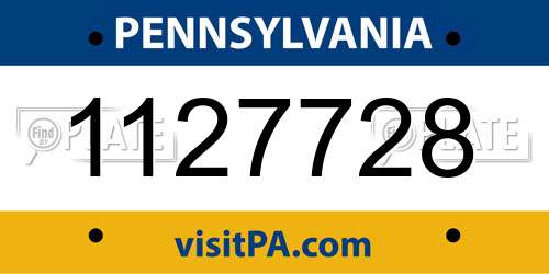 1127728 Pennsylvania License Plate
