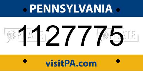 1127775 Pennsylvania License Plate