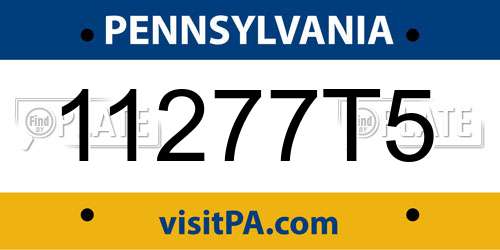11277T5 Pennsylvania License Plate