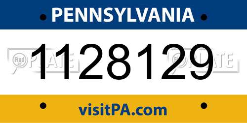 1128129 Pennsylvania License Plate
