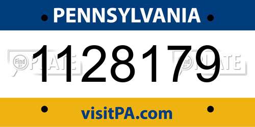 1128179 Pennsylvania License Plate