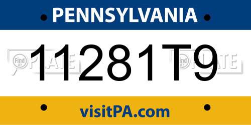 11281T9 Pennsylvania License Plate