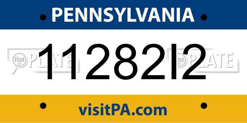 11282I2 Pennsylvania License Plate