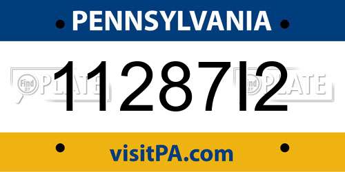 11287I2 Pennsylvania License Plate