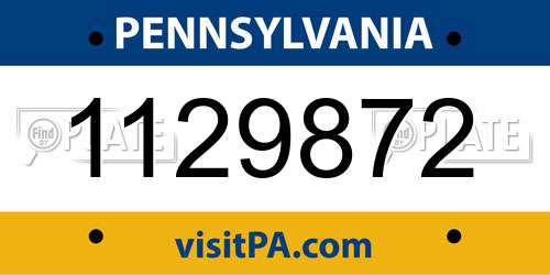 1129872 Pennsylvania License Plate