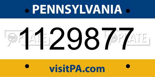 1129877 Pennsylvania License Plate