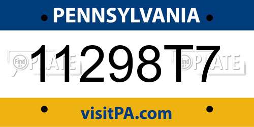 11298T7 Pennsylvania License Plate