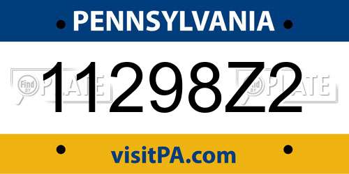 11298Z2 Pennsylvania License Plate