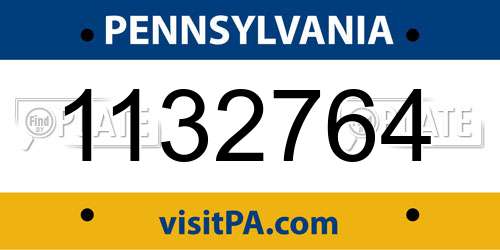 1132764 Pennsylvania License Plate
