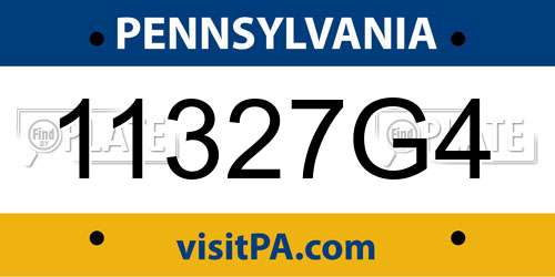 11327G4 Pennsylvania License Plate