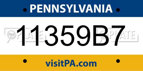 11359B7 Pennsylvania License Plate