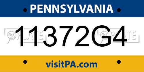 11372G4 Pennsylvania License Plate