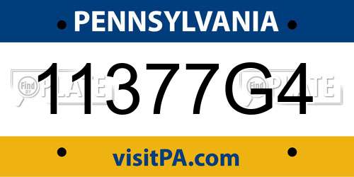 11377G4 Pennsylvania License Plate