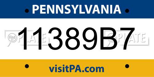 11389B7 Pennsylvania License Plate