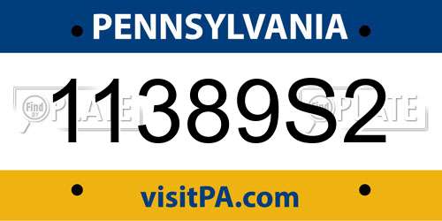 11389S2 Pennsylvania License Plate