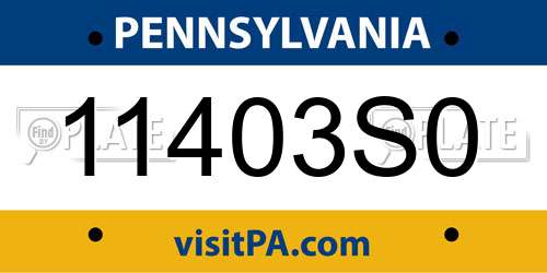 11403S0 Pennsylvania License Plate