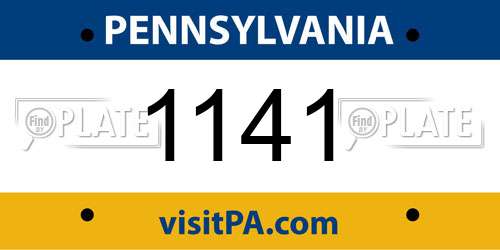 1141 Pennsylvania License Plate
