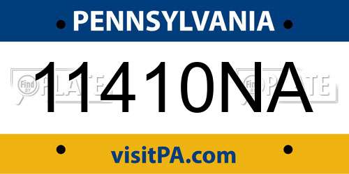 11410NA Pennsylvania License Plate