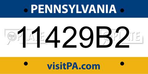 11429B2 Pennsylvania License Plate