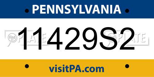 11429S2 Pennsylvania License Plate
