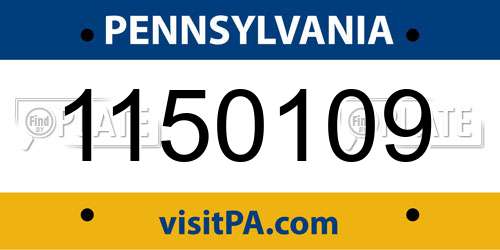 1150109 Pennsylvania License Plate