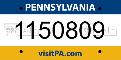 1150809 Pennsylvania License Plate