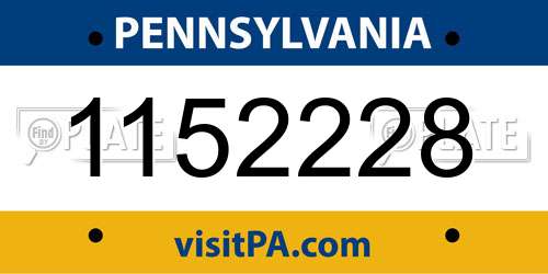 1152228 Pennsylvania License Plate