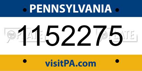 1152275 Pennsylvania License Plate