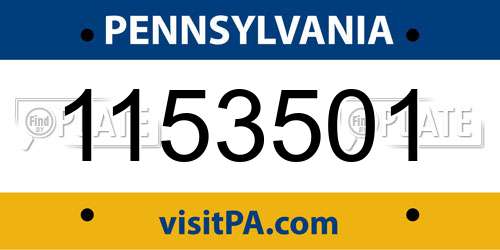 1153501 Pennsylvania License Plate