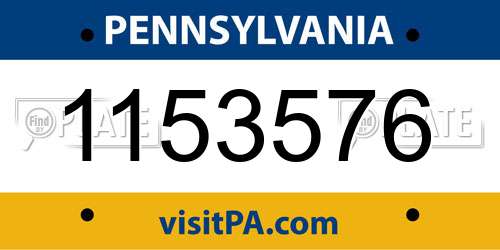 1153576 Pennsylvania License Plate