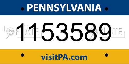 1153589 Pennsylvania License Plate