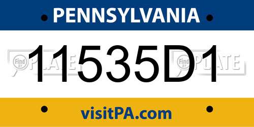 11535D1 Pennsylvania License Plate